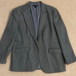 Lands' End Green Charcoal (moss green/gray) blazer. Ladies size 16.